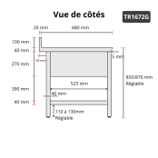 Plonge inox 2 bacs - 1600 x 700 mm égouttoir gauche ECO / GOLDINOX 