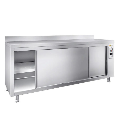 Meuble bas inox chauffant 2000 x 600 mm adossée / GOLDINOX