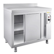 Meuble bas inox chauffant 1000 x 700 mm adossée ECO / GOLDINOX