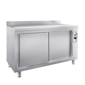 Meuble bas inox chauffant 1400 x 700 mm adossée ECO / GOLDINOX