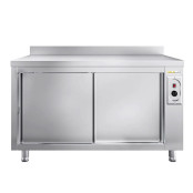 Meuble bas inox chauffant 1400 x 700 mm adossée ECO / GOLDINOX