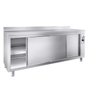 Meuble bas inox chauffant 2000 x 700 mm adossée ECO / GOLDINOX