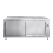Meuble bas inox chauffant 2000 x 700 mm adossée ECO / GOLDINOX