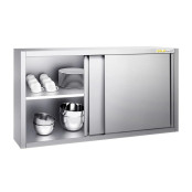 Placard mural inox 1400x400 mm - Hauteur 800 mm ouvert PREMIUM - GOLDINOX