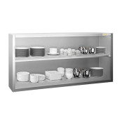 Placard mural inox 2000x400 mm - Hauteur 800 mm ouvert IDEAL - GOLDINOX