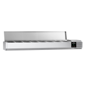 Vitrine à ingrédients réfrigérée 1800x395mm (8x GN1/3) avec couvercle inox IDEAL - GOLDINOX