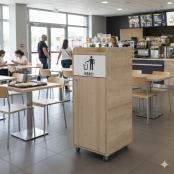 Lot de 4 Poubelles snack en bois chêne clair 100L