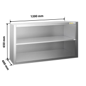 Placard mural inox 1200x400 mm - Hauteur 650 mm ouvert IDEAL - GOLDINOX