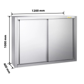 Placard mural inox 1200x400 mm - Hauteur 1000 mm avec portes coulissantes PREMIUM - GOLDINOX Placard mural inox 1200x400 mm - Hauteur 1000 mm avec portes coulissantes PREMIUM - GOLDINOX