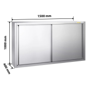 Placard mural inox 1500x400 mm - Hauteur 1000 mm avec portes coulissantes PREMIUM - GOLDINOX Placard mural inox 1500x400 mm - Hauteur 1000 mm avec portes coulissantes PREMIUM - GOLDINOX