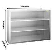 Placard mural inox 1000x400 mm - Hauteur 1000 mm ouvert PREMIUM - GOLDINOX