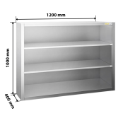 Placard mural inox 1200x400 mm - Hauteur 1000 mm ouvert PREMIUM - GOLDINOX