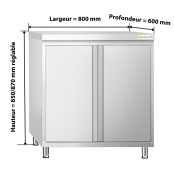 Meuble bas inox 800x600 mm IDEAL - GOLDINOX