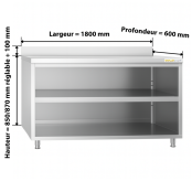 Meuble bas inox 1800 x 600 mm adossé PREMIUM / GOLDINOX Meuble bas inox 1800 x 600 mm adossé PREMIUM / GOLDINOX