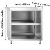 Meuble bas inox 800 x 700 mm PREMIUM / GOLDINOX