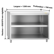 Meuble bas inox 1200 x 700 mm PREMIUM / GOLDINOX