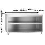 Meuble bas inox 1600 x 700 mm PREMIUM / GOLDINOX