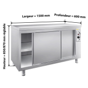 Meuble bas inox chauffant 1500 x 600 mm PREMIUM / GOLDINOX