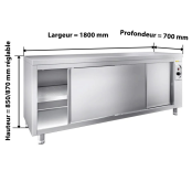 Meuble bas inox chauffant 1800 x 700 mm ECO / GOLDINOX
