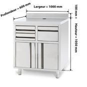 Meuble à café professionnel 1000mm - GOLDINOX