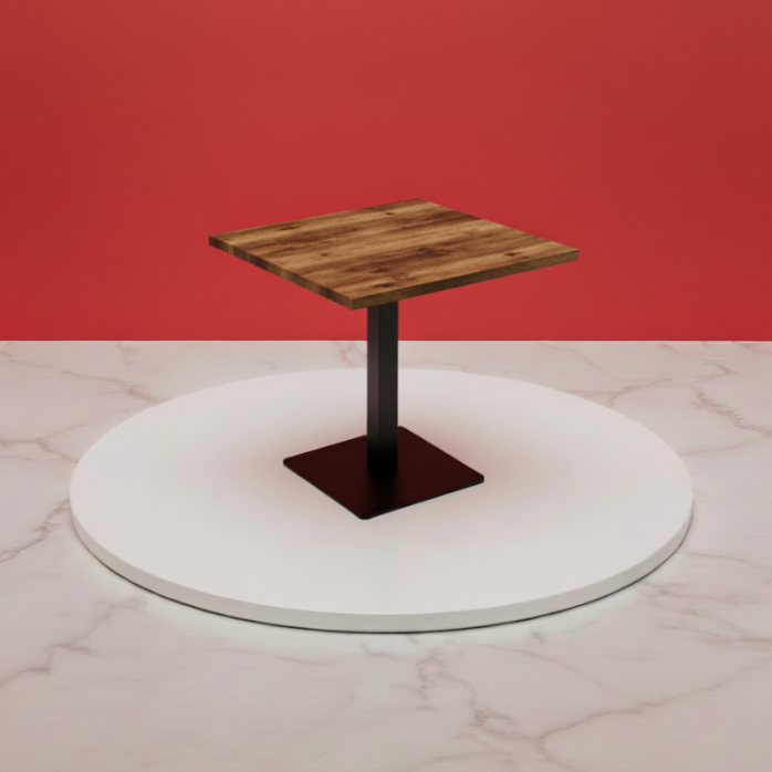 Table complète 60x60 cm Baroque avec pied de table noir / GOLDINOX