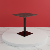 Table complète 60x60 cm Volcanique avec pied de table noir / GOLDINOX