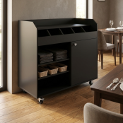 Desserte de service en bois noir (à monter)