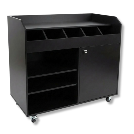 Desserte de service en bois noir (à monter)