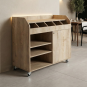 Desserte de service professionnelle en bois Chêne clair PREMIUM - GOLDINOX