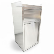 Lot de 2 poubelles snack en inox avec bac plastique (560x530x1230mm) PREMIUM - GOLDINOX