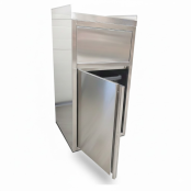 Lot de 4 poubelles snack en inox avec bac plastique (560x530x1230mm) PREMIUM - GOLDINOX