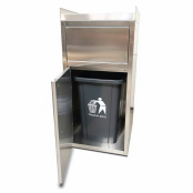 Lot de 4 Poubelles snack en inox avec bac plastique (560 x 530 x 1230 mm) / GOLDINOX