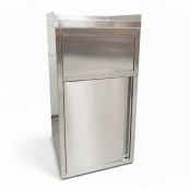 Lot de 4 Poubelles snack en inox avec bac plastique (560 x 530 x 1230 mm) / GOLDINOX