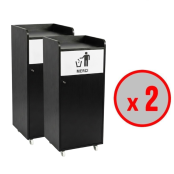 Lot de 2 Poubelles snack en bois 100L