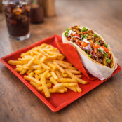 15 plateaux de service avec porte sandwich/kebab (Rouge) - PLATOOFLEX