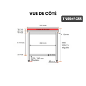 Table de travail en inox 500x500 mm avec plaque de découpe rouge PREMIUM - GOLDINOX