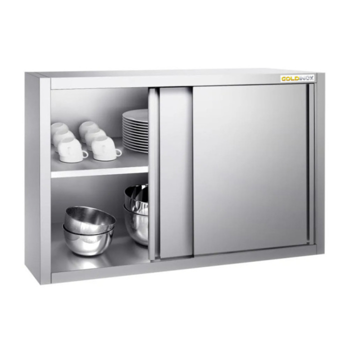 Placard mural inox 1000x400 mm - Hauteur 1000 mm avec portes coulissantes PREMIUM - GOLDINOX