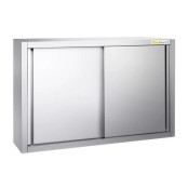 Placard mural inox 1200x400 mm - Hauteur 1000 mm avec portes coulissantes PREMIUM - GOLDINOX
