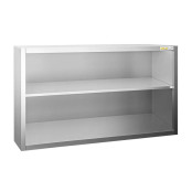 Placard mural inox 1400x400 mm - Hauteur 1000 mm avec portes coulissantes PREMIUM - GOLDINOX