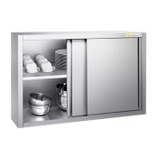 Placard mural inox 1200x400 mm - Hauteur 1000 mm ouvert IDEAL - GOLDINOX