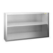 Placard mural inox 1600x400 mm - Hauteur 1000 mm ouvert IDEAL - GOLDINOX