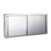 Placard mural inox 1800x400 mm - Hauteur 1000 mm ouvert IDEAL - GOLDINOX