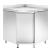 Meuble bas inox d'angle 1000x1000x700 mm adossée PREMIUM - GOLDINOX