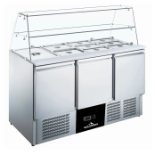 Saladette réfrigérée vitrée compacte 3 portes PREMIUM - GOLDINOX