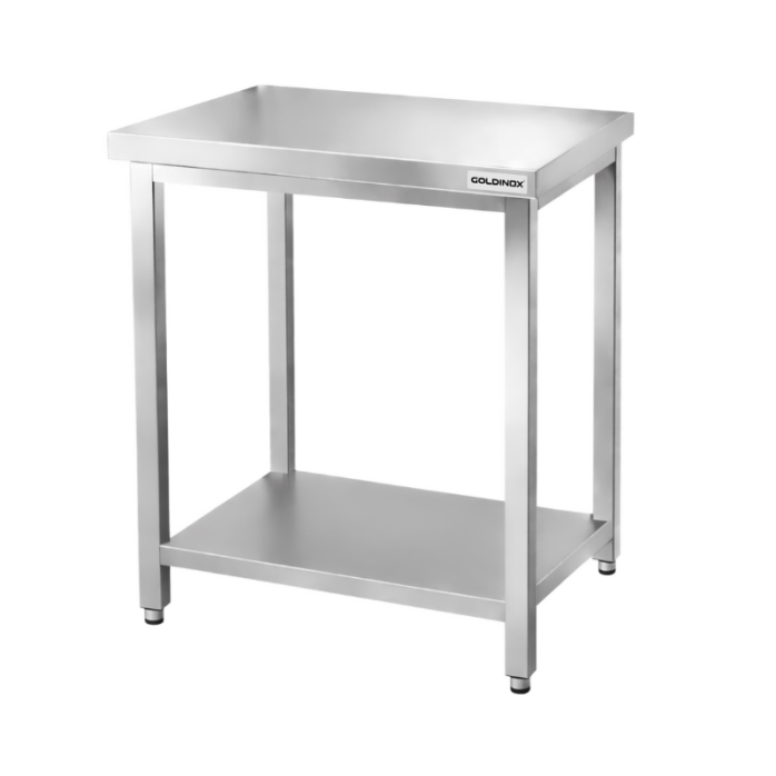 Table de travail en inox Bar 800x500 mm avec 1 étagère inférieure PREMIUM - GOLDINOX