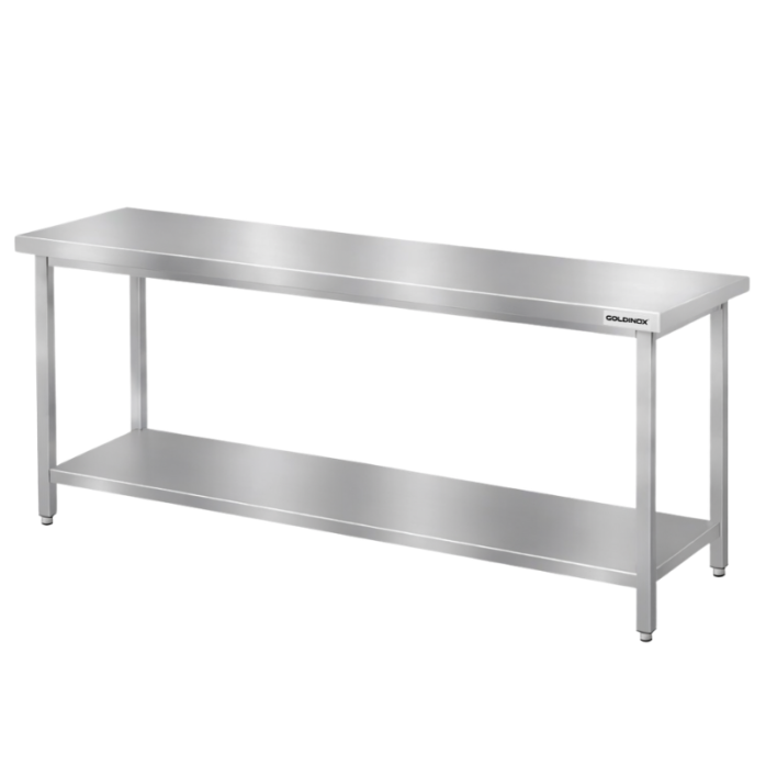 Table de travail en inox Bar 2000x500 mm avec 1 étagère inférieure PREMIUM - GOLDINOX