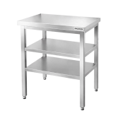 Table de travail en inox Bar 800x500 mm avec 2 étagères inférieures PREMIUM - GOLDINOX