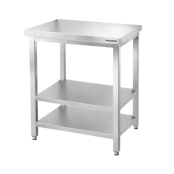 Table de travail en inox Bar 600x700 mm avec 2 étagères inférieures PREMIUM - GOLDINOX