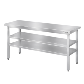 Table de travail en inox Bar 1500x500 mm avec 2 étagères inférieures PREMIUM - GOLDINOX