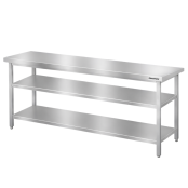 Table de travail en inox Bar 1800x800 mm avec 2 étagères inférieures PREMIUM - GOLDINOX